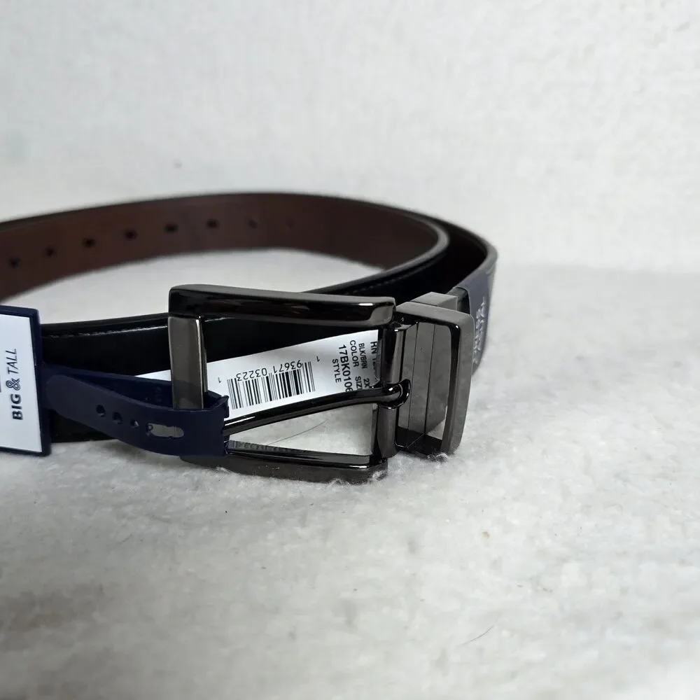 NWT Saddlebred Men's Dress Reversible Belt Black Dark Brown 2X Sz 46-48